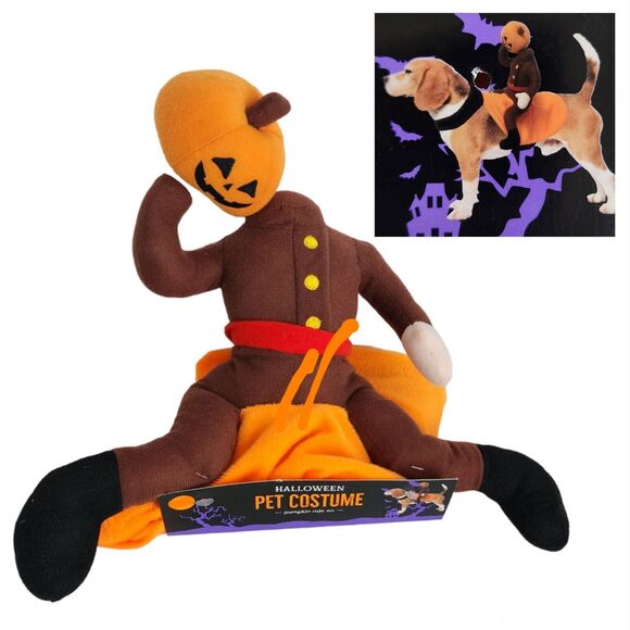Headless Horseman Pet Costume S/M Halloween Ride On Dog Cat - Picture 1 of 6